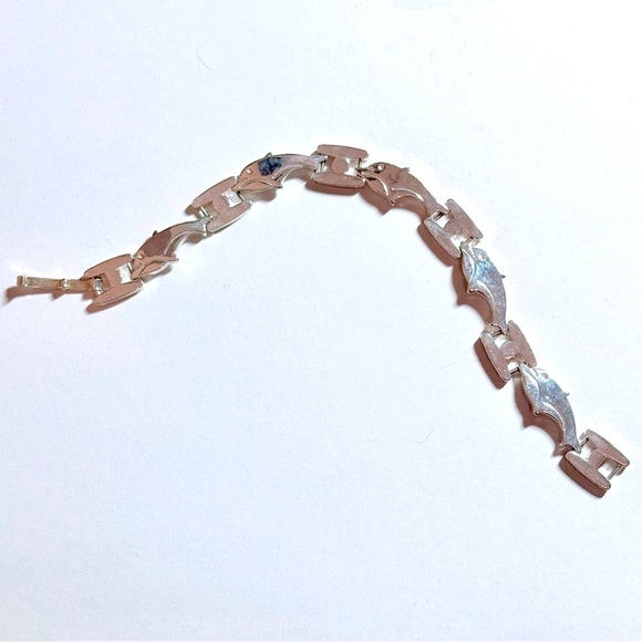 Taxco Jewelry - RARE Vintage Taxco Sterling Silver Signed Mexico Polished Dolphins Bracelet